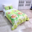 Rose Giallo Trapunta Copriletto Leggero Letto Una Piazza e Mezza 200x220cm mod.9