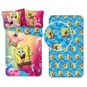 Spongebob 3 Piece Single Bed Set Duvet Cover Pillowcase Fitted Sheets Cotton Children's Bed Linen