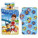 Paw Patrol Film 3Pezzi Set Letto Singolo 140x200cm Copripiumino Federa Lenzuola con Angoli Cotone Biancheria Da Letto Bambini