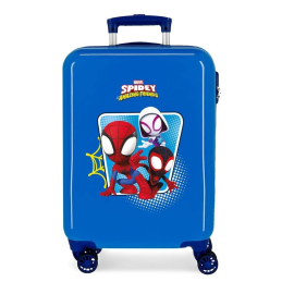 Stitch Blu Cabin Suitcase 55cm ABS Rigid Trolley Children Boys Hand Luggage 4 Wheels