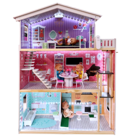 Giant House 120 cm Wooden Dollhouse with Lift and Furniture