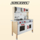Large Wooden Kitchen h - 80cm for Children with Lights, Sounds, Pots and Accessories