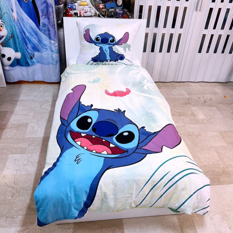 Disney Stitch Single Bed Set Duvet Cover Pillowcase 100% Cotton Lilo and Stitch