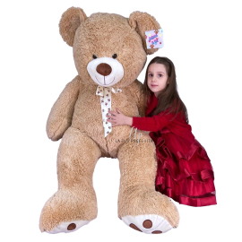 Cuddly Giant Bear Plush 150 cm Beige, Perfect Gift for Adult Children