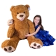 Gigante Orso 140cm Marrone con Bandana Peluche Orsacchiotto Soft Big Size XXXL