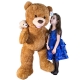 Gigante Orso 140cm Marrone con Bandana Peluche Orsacchiotto Soft Big Size XXXL