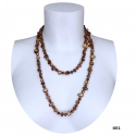 Long Pearl Necklace Hard stones, crystal beads Women