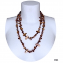 Long Pearl Necklace Hard stones, crystal beads Women