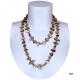 Long Pearl Necklace Hard stones, crystal beads Women