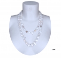 Long Pearl Necklace Hard stones, crystal beads Women