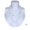 Long Pearl Necklace Hard stones, crystal beads Women