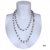 Long Pearl Necklace Hard stones, crystal beads Women