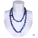 Collana Lunga Madreperla (Blu scuro -perline blu elettrico ) pietre Dure,perle cristalli da donna