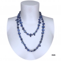Long Pearl Necklace Hard stones, crystal beads Women