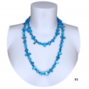 Long Pearl Necklace Hard stones, crystal beads Women