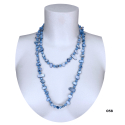 Collana Lunga Madreperla (Blu Jeans - perline blu opaco ) pietre Dure,perle cristalli da donna
