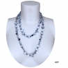 Long Pearl Necklace Hard stones, crystal beads Women
