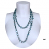 Long Pearl Necklace Hard stones, crystal beads Women
