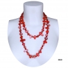 Collana Lunga Madreperla (Rosso - perline rosso ) pietre Dure,perle cristalli da donna