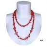 Collana Lunga Madreperla (Rosso - perline opache ) pietre Dure,perle cristalli da donna