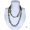 Long Pearl Necklace Hard stones, crystal beads Women