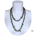 Long Pearl Necklace Hard stones, crystal beads Women
