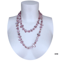 Long Pearl Necklace Hard stones, crystal beads Women
