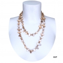Collana Lunga Madreperla ( Beige - perline scure ) pietre Dure,perle cristalli da donna