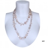 Collana Lunga Madreperla ( Beige - perline trasparente ) pietre Dure,perle cristalli da donna