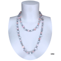 Long Pearl Necklace Hard stones, crystal beads Women