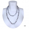 Long Pearl Necklace Hard stones, crystal beads Women