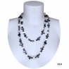 Long Pearl Necklace Hard stones, crystal beads Women