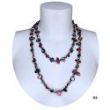 Long Pearl Necklace Hard stones, crystal beads Women