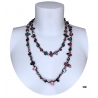 Long Pearl Necklace Hard stones, crystal beads Women