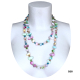 Long Pearl Necklace Hard stones, crystal beads Women
