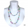 Long Pearl Necklace Hard stones, crystal beads Women