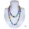 Collana Lunga Madreperla ( Multicolore scuro - perline colorate ) pietre Dure,perle cristalli da donna