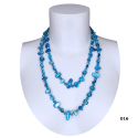 Collana Lunga Madreperla ( Blu - perline Blu ) pietre Dure,perle cristalli da donna