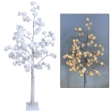 Grande Albero 160cm Luminoso Elegante Fiori Rose Bianco 96x LED Matrimonio