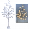 Grande Albero 160cm Luminoso Elegante Fiori Rose Bianco 96x LED Matrimonio