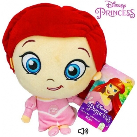 4 x Princess Plush Toys 27cm Original Disney Doll with Sound Little Mermaid Snow White Aurora Cinderella