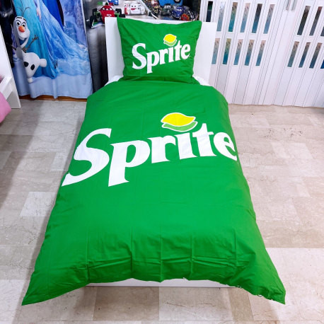 Sprite Official Single Bed Set Duvet Cover 160x200cm Cotton Linen