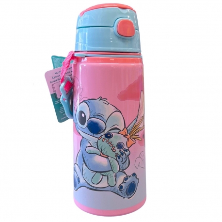 Disney Stitch Alien Borraccia in Alluminio 600ml con Cannuccia Bambini n/termica