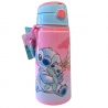 Disney Stitch Ohana 600ml Aluminum Bottle with Thermal Drinking Straw