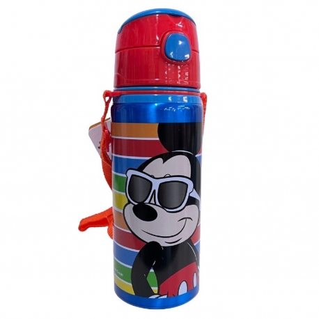 Disney Minnie Mouse Borraccia in Alluminio 600ml con Cannuccia Bambini n/termica