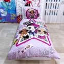 LOL Surprise Set 2 pezzi Letto Singolo Copripiumino Federa Cotone Reversibile