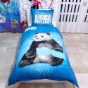 Panda Set 2 pezzi Letto Singolo Copripiumino 160x200cm Federa Cotone Reversibile