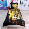 Tiger Leopard Set 2 pieces Single Bed Duvet Cover Reversible Pillowcase Cotton