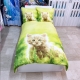 Gatto Set 2pezzi Letto Singolo Copripiumino 160x200cm Due Federe Reversibile M.7
