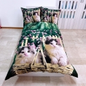 Cats Set 2 pieces Single Bed Duvet Cover 160x200cm Two Reversible Pillowcases m10